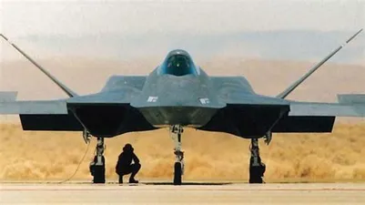 YF-23 from front on tarmac